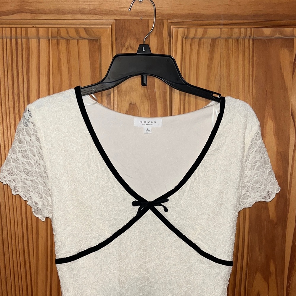 Cream Lace Mini Dress - Picture 3 of 8